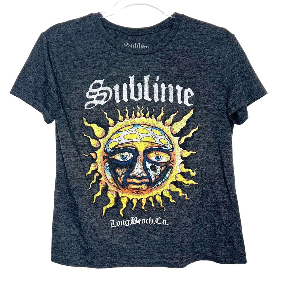 SUBLIME Long Beach CA Sun Graphic T-Shirt Short Sleeve Crew Neck Dark Gray Sz XS